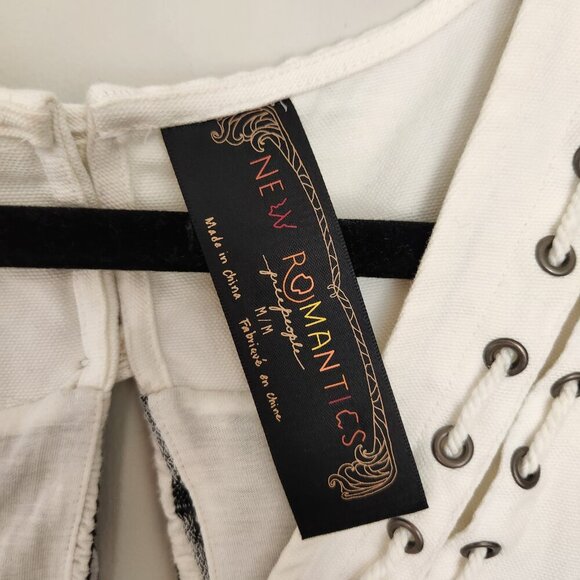 Free People New Romantics M Lelani Dress Hi Low Black Grunge Gothic Dark Pirate - Picture 5 of 9